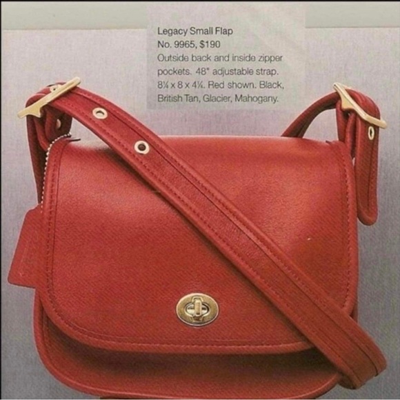 ❤️SOLD❤️Vintage Coach Mahogany Legacy Small Flap 9965 - Picture 9 of 10